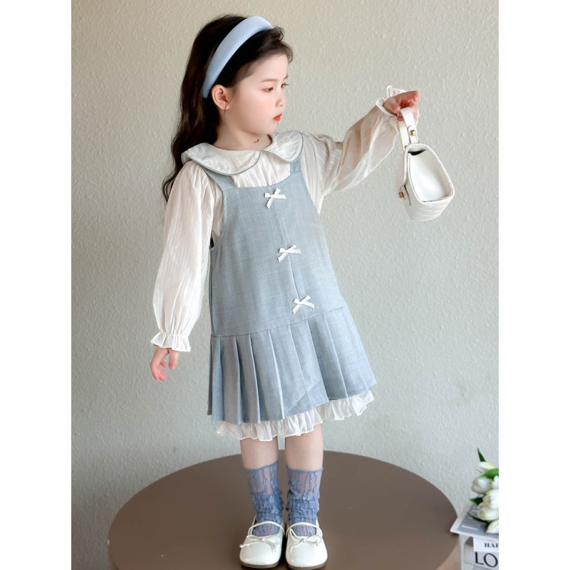 Girls Wedding Dress Supplier - Wholesale New Puff Sleeve Tailed Skirt Party Embroidery Dress