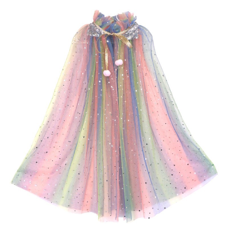 Childrens Cape Manufacturer - OEM Kids Girl Carnival Sequined Birthday Party Cloak