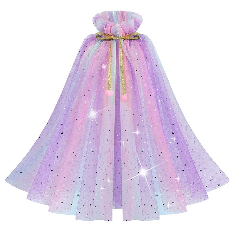 Childrens Cape Manufacturer - OEM Kids Girl Carnival Sequined Birthday Party Cloak