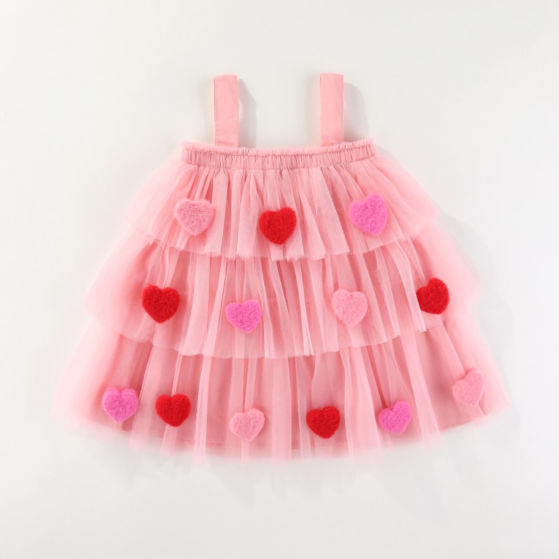 Baby Girl Christmas Dress Factory - Custom Summer Ruffle Cake Dress with Love Decal