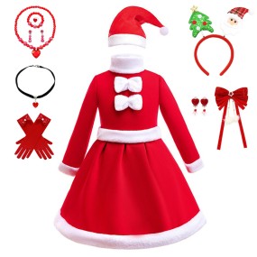 Baby Girl Christmas Dress Manufacturer - OEM Winter Long Sleeve Thickened Dress with Hat