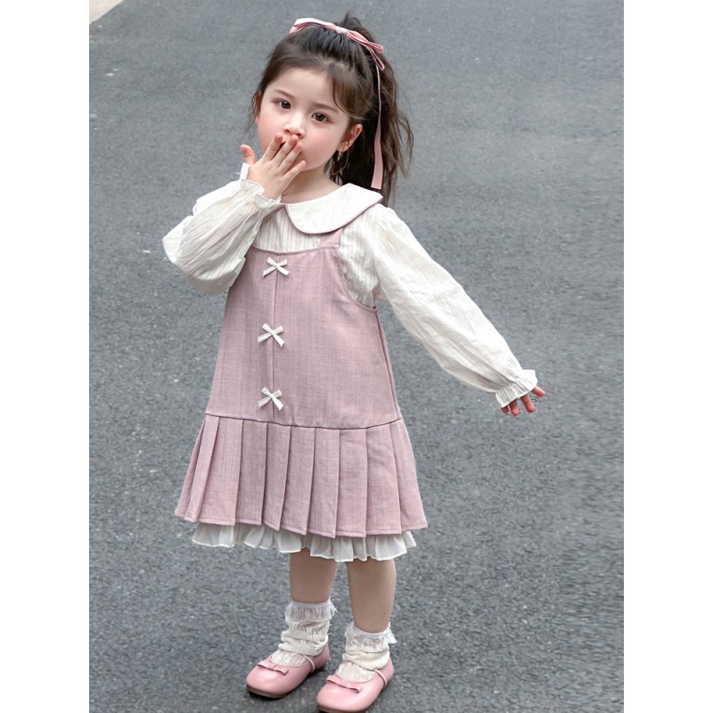 Girls Wedding Dress Supplier - Wholesale New Puff Sleeve Tailed Skirt Party Embroidery Dress