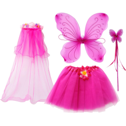 Fairy Costume Set Manufacturer - OEM Pink Princess Dress Wing Butterfly Wand Gift Set