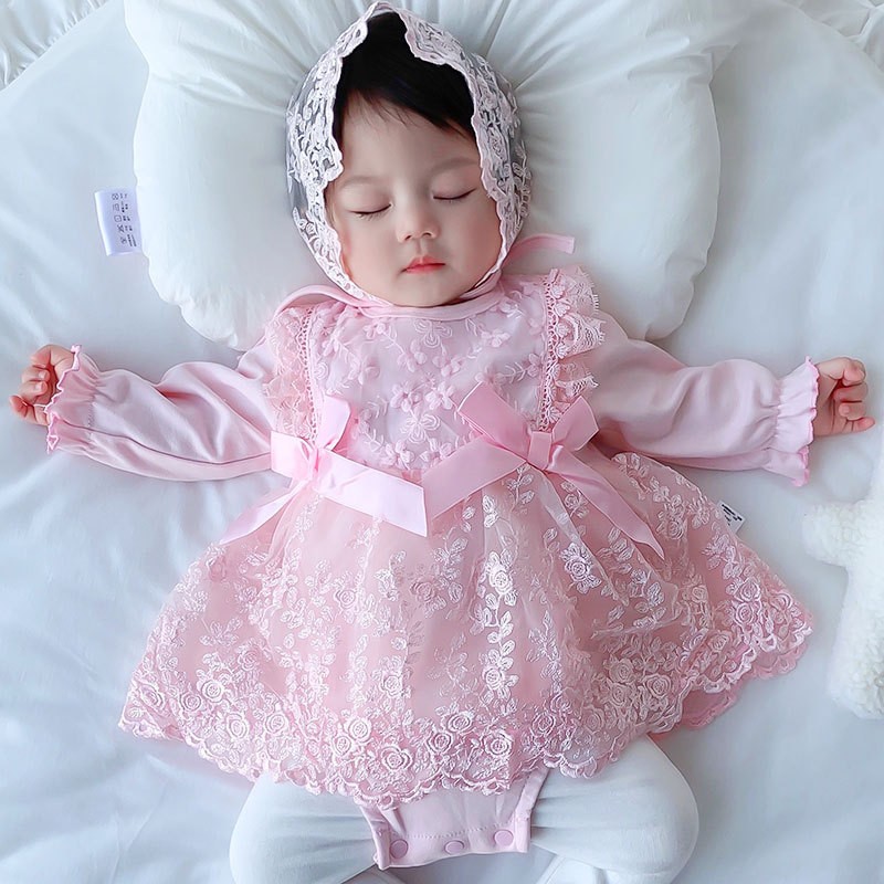 Baby Girl Romper Set Manufacturer - OEM 2-Piece Ruffle Romper with Hair Band Embroidered