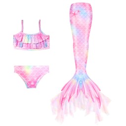 Girls Swimsuit Supplier - Wholesale Princess Mermaid Swimming Suit with Tails for Beach