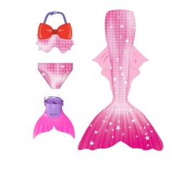 Girls Bikini Swimwear Supplier - Wholesale 3-Piece Mermaid Tail Bikini for 3-10 Years