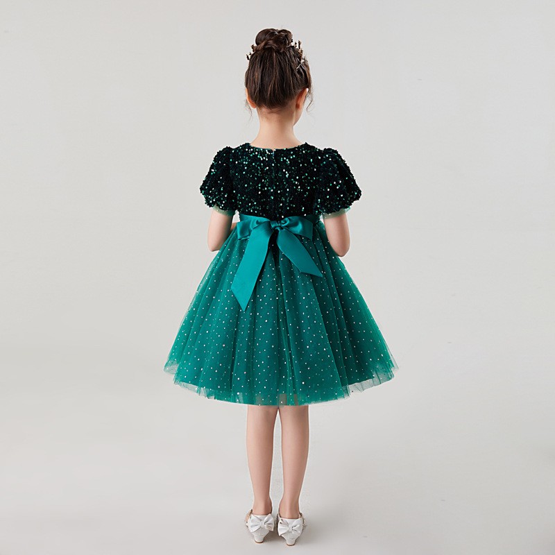 Christmas Party Dress Factory - Bulk Sequined Puffy Sleeve Multi-layered Tutu Dress