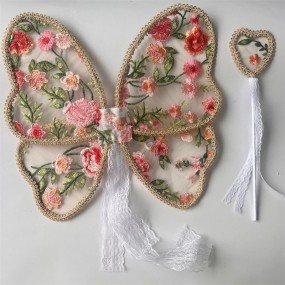Butterfly Wings Manufacturer - OEM Handmade Flower Embroidered Wings for Kids Party