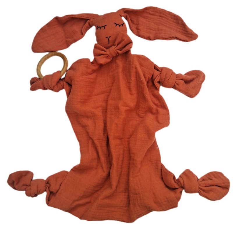 Teething Toy Factory - Cotton Gauze Wooden Ring Baby Teether