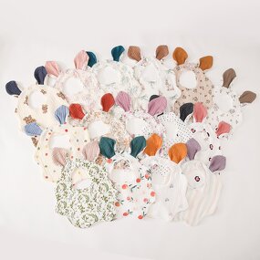 Baby Bib Set Supplier - Custom 100% Cotton Bandana Drool Bibs