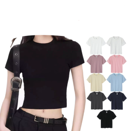 Cotton T-shirt Supplier - 230g Short Sleeved Summer Top for Women