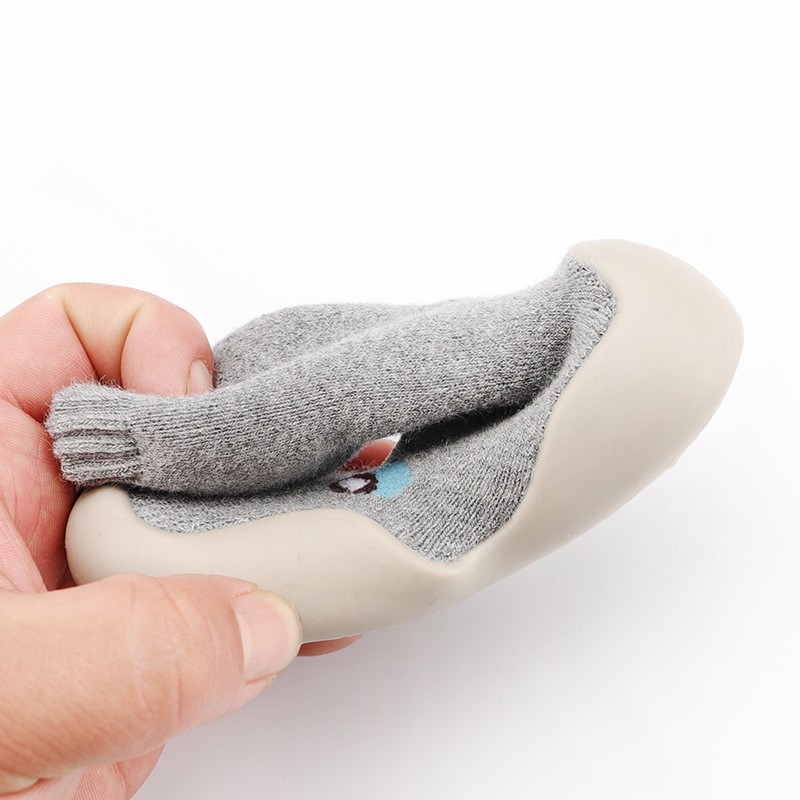 Baby Walking Sock Supplier - Terry Thicken Rubber Sole Sock Shoe
