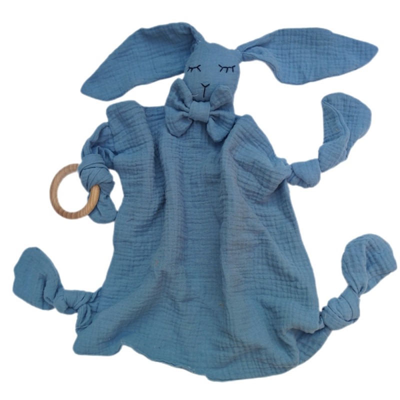 Teething Toy Factory - Cotton Gauze Wooden Ring Baby Teether