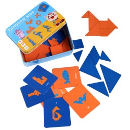 Tangram Puzzle Factory - Wooden Alphabet Number Jigsaw Toys