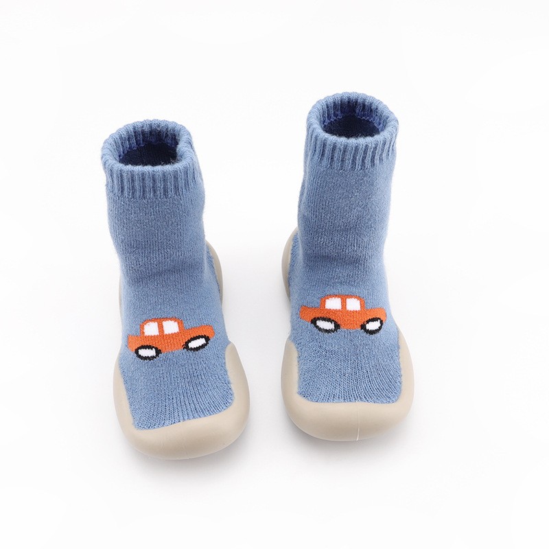 Baby Walking Sock Supplier - Terry Thicken Rubber Sole Sock Shoe