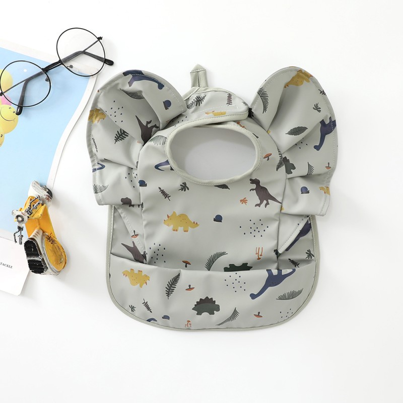 Angel Wing Bib Supplier - PU Waterproof Washable Button Closure Bib