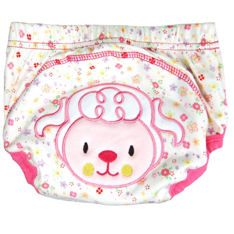 Elastic Diaper Pants Manufacturer - Cute Animal Embroidered Cotton Panty
