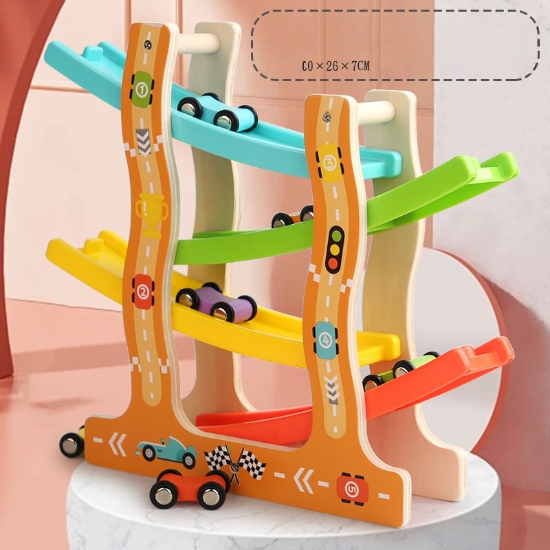 Car Track Toy Factory - Wooden Gliding Racing Tracking Game