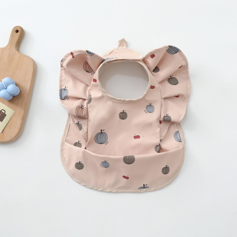 Angel Wing Bib Supplier - PU Waterproof Washable Button Closure Bib