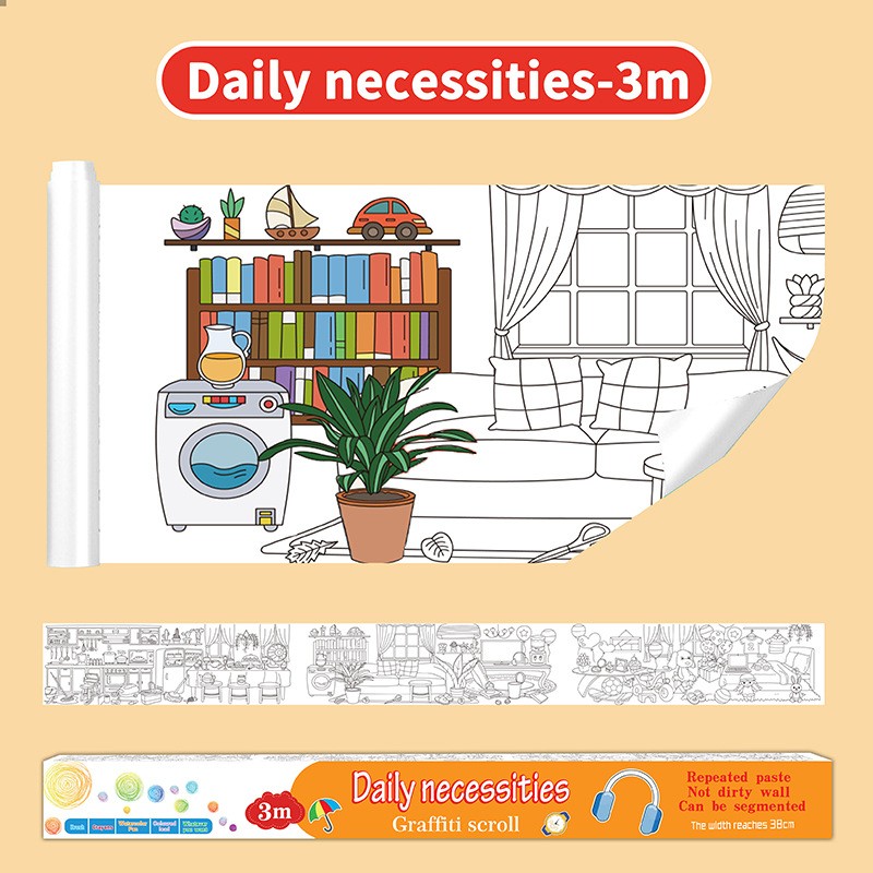 Painting Paper Roll Supplier - 3 Meter Kids Graffiti Scroll