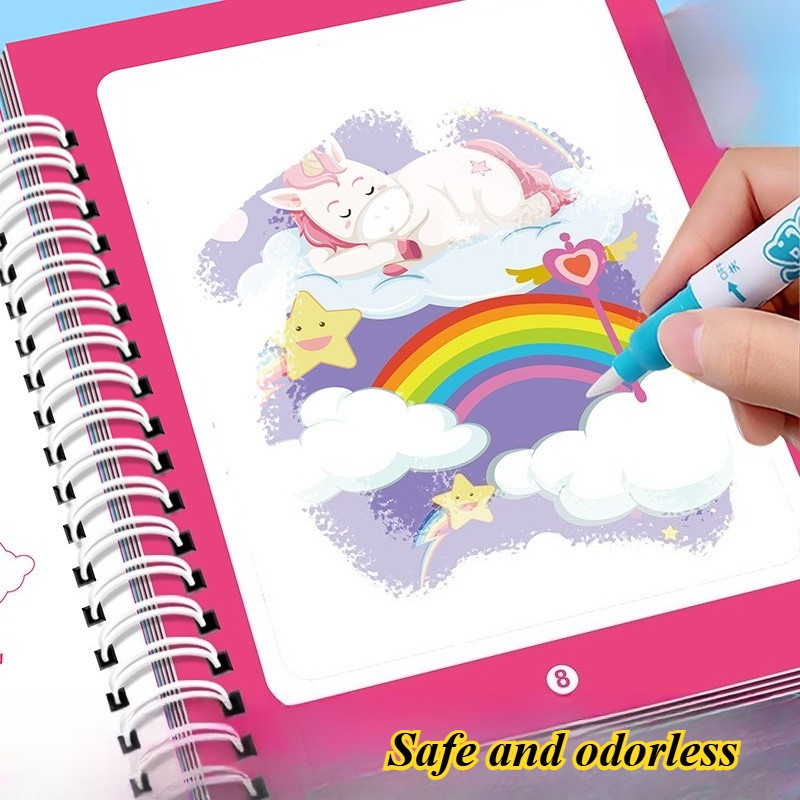 Water Painting Book Factory - Magic Reusable Drawing Book with Stickers