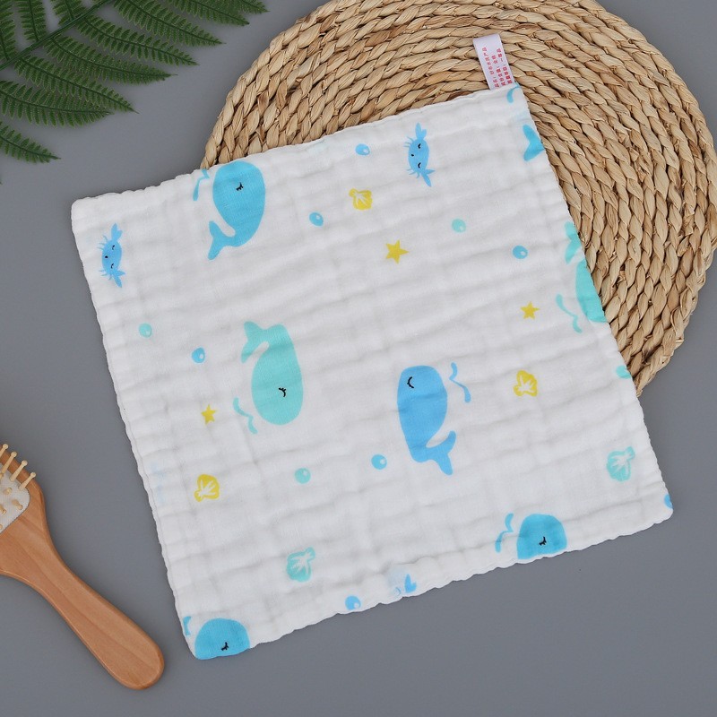 Baby Towel Manufacturer - Cartoon Print Cotton Muslin Burp Cloth