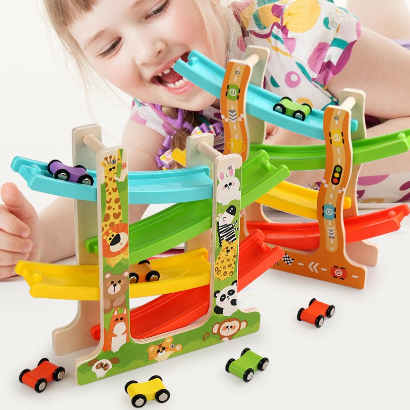 Car Track Toy Factory - Wooden Gliding Racing Tracking Game