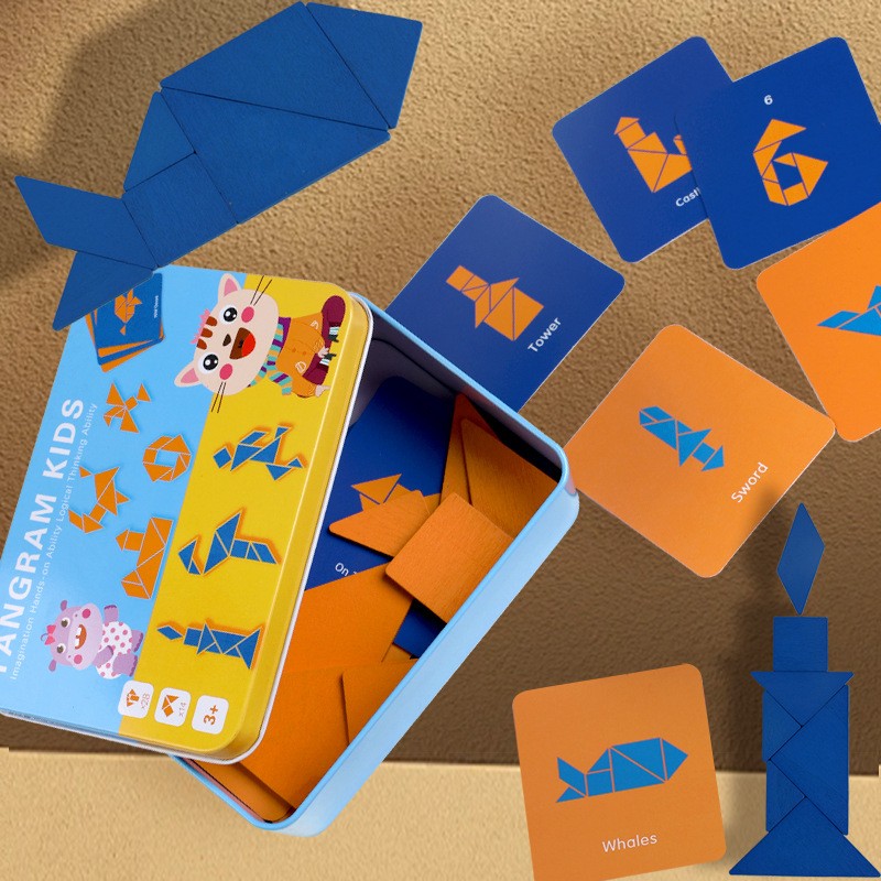 Tangram Puzzle Factory - Wooden Alphabet Number Jigsaw Toys