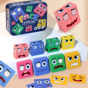 Face Change Puzzle Manufacturer - Wooden Block Expression Game