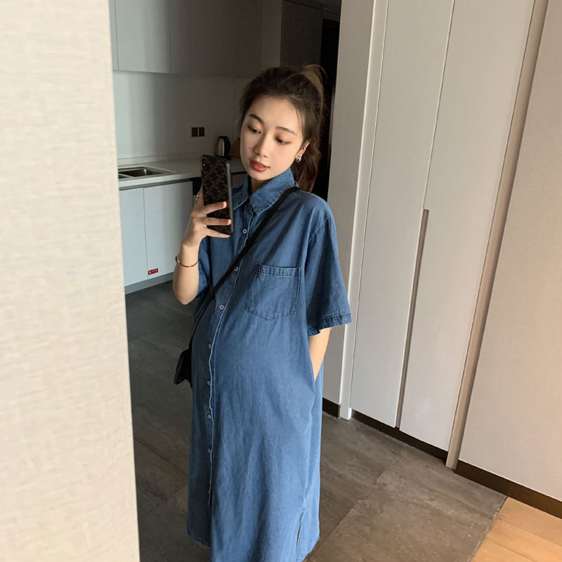 Plus Size Maternity Dress Supplier - Denim Dress Loose Oversize Style