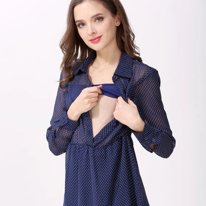 Long Sleeve Maternity Dress Supplier - Wholesale Stretch Waist Pregnancy Work Dress