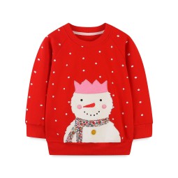 Children Sweatshirt Manufacturer - Girls Crew Neck French Terry Embroidered Pullover