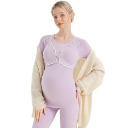 Women Maternity Pajamas Manufacturer - Nursing Underwear Set Long Sleeve Top & Pants