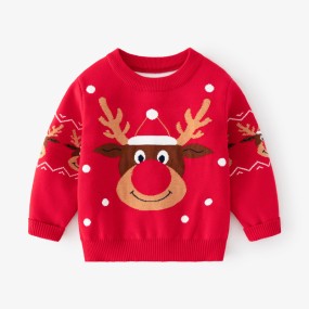 Christmas Family Look Supplier - 3d Cartoon Reindeer Print Matching Hoodies Tops