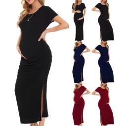 Comfortable Maternity Dress Manufacturer - Short Sleeved Tight Fitting Show Body Skirt