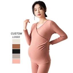 Postpartum Homewear Factory - Breastfeeding Tops with Chest Pads Maternity Clothes Set