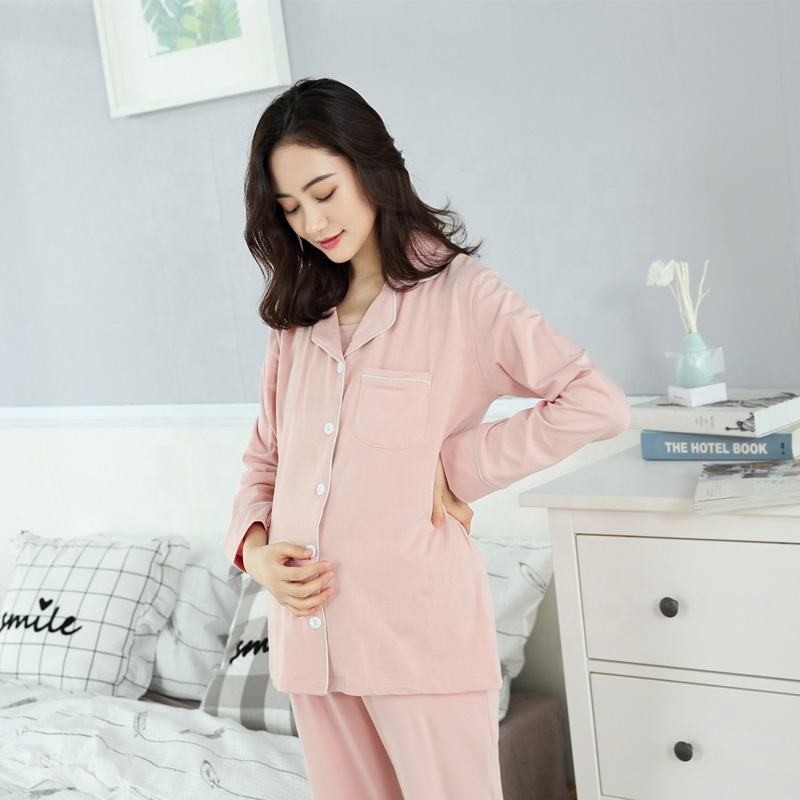 Winter Maternity Pajamas Manufacturer - Chest Pad Keep Warm Long Sleeve Thermal Suit