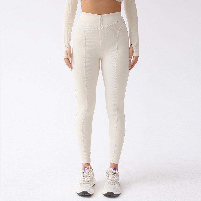 Workout Outfits Factory - 2 Piece Ribbed Seamless Crop Tank High Waist Leggings Sets