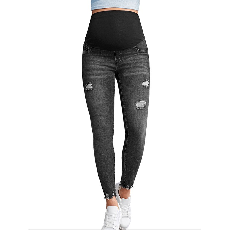Custom Maternity Jeans Manufacturer - Skinny Fit High Waistband Super Stretch Belly Jeans