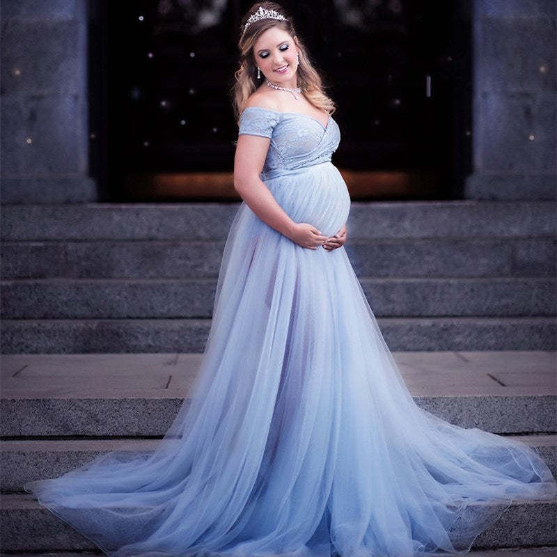 Maternity Gown Supplier - Cute Chiffon Pregnancy Dress for Photo Shoots