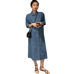 Plus Size Maternity Dress Supplier - Denim Dress Loose Oversize Style