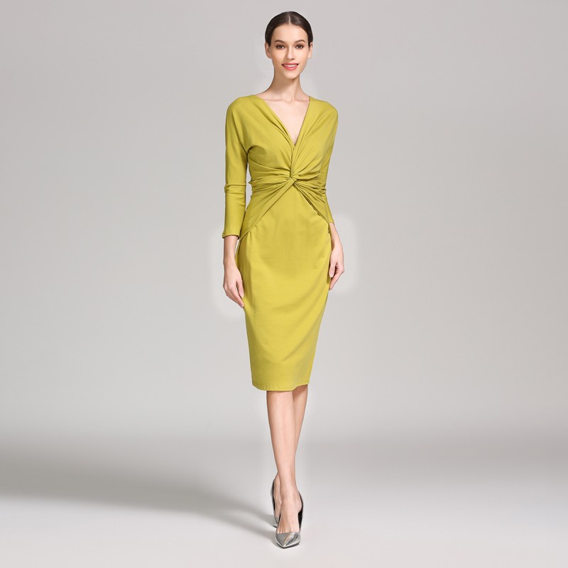 Spring Autumn Maternity Dress Manufacturer - Three Quarter Sleeve V-neck Breastfeeding Dress