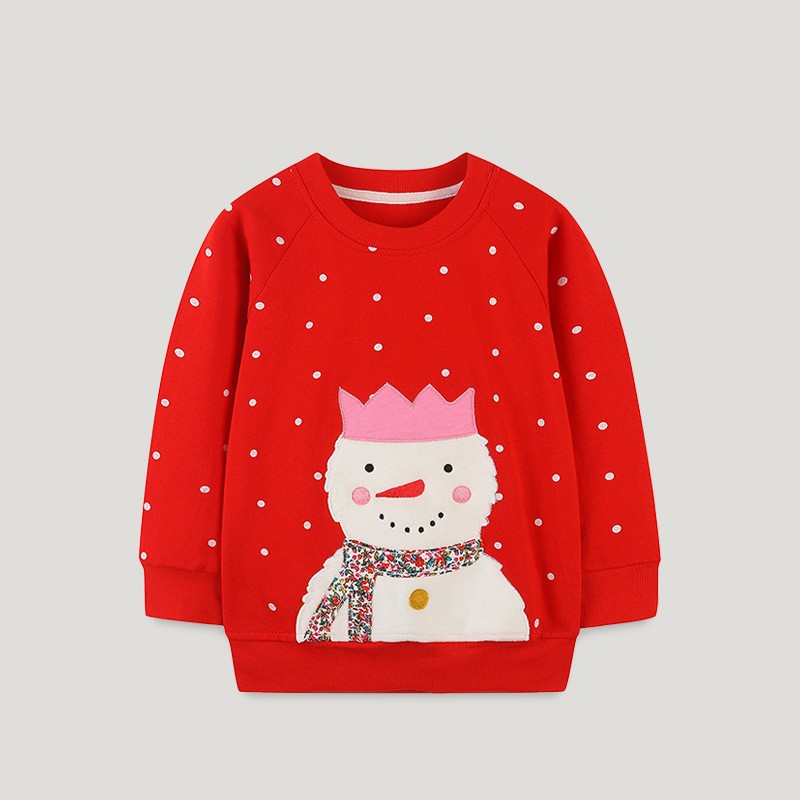 Children Sweatshirt Manufacturer - Girls Crew Neck French Terry Embroidered Pullover