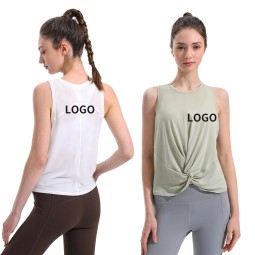 Women Yoga Crop Top Factory - Slim Fit Mesh Stretch Fabric Built-In Bra Tops