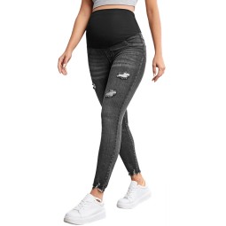 Custom Maternity Jeans Manufacturer - Skinny Fit High Waistband Super Stretch Belly Jeans