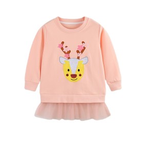 Girls Hoodie Factory - Fashion Printed Pattern Knitted Cotton Round Neck Shirt
