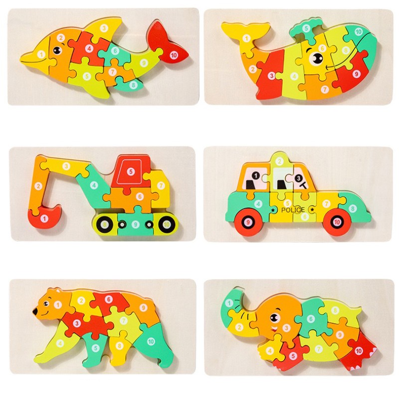 3D Puzzle Factory - Funny Wooden Montessori Educational Jigsaw