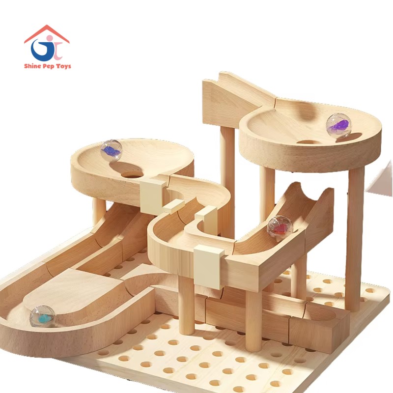 Train Toy Factory - Wooden Track Set DIY Railway Game