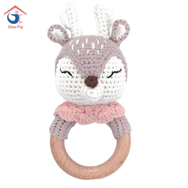 Rattle Musical Toy Supplier - Soft Wood Plush Crochet Gift Set