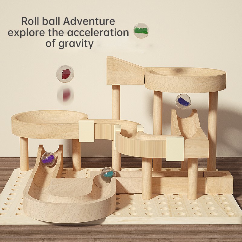 Train Toy Factory - Wooden Track Set DIY Railway Game